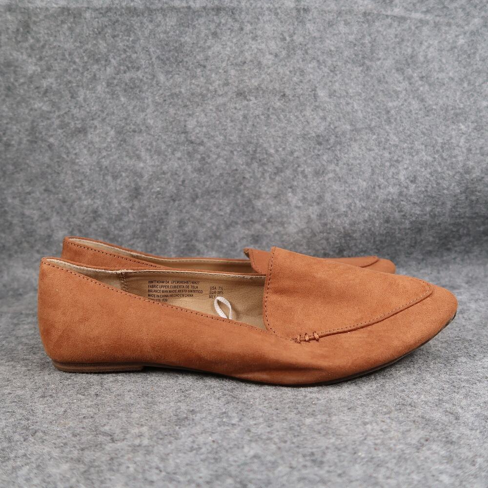 Time and Tru Shoes Womens 7.5 Loafers Flats Slip On Pointy Fashion Brown Career